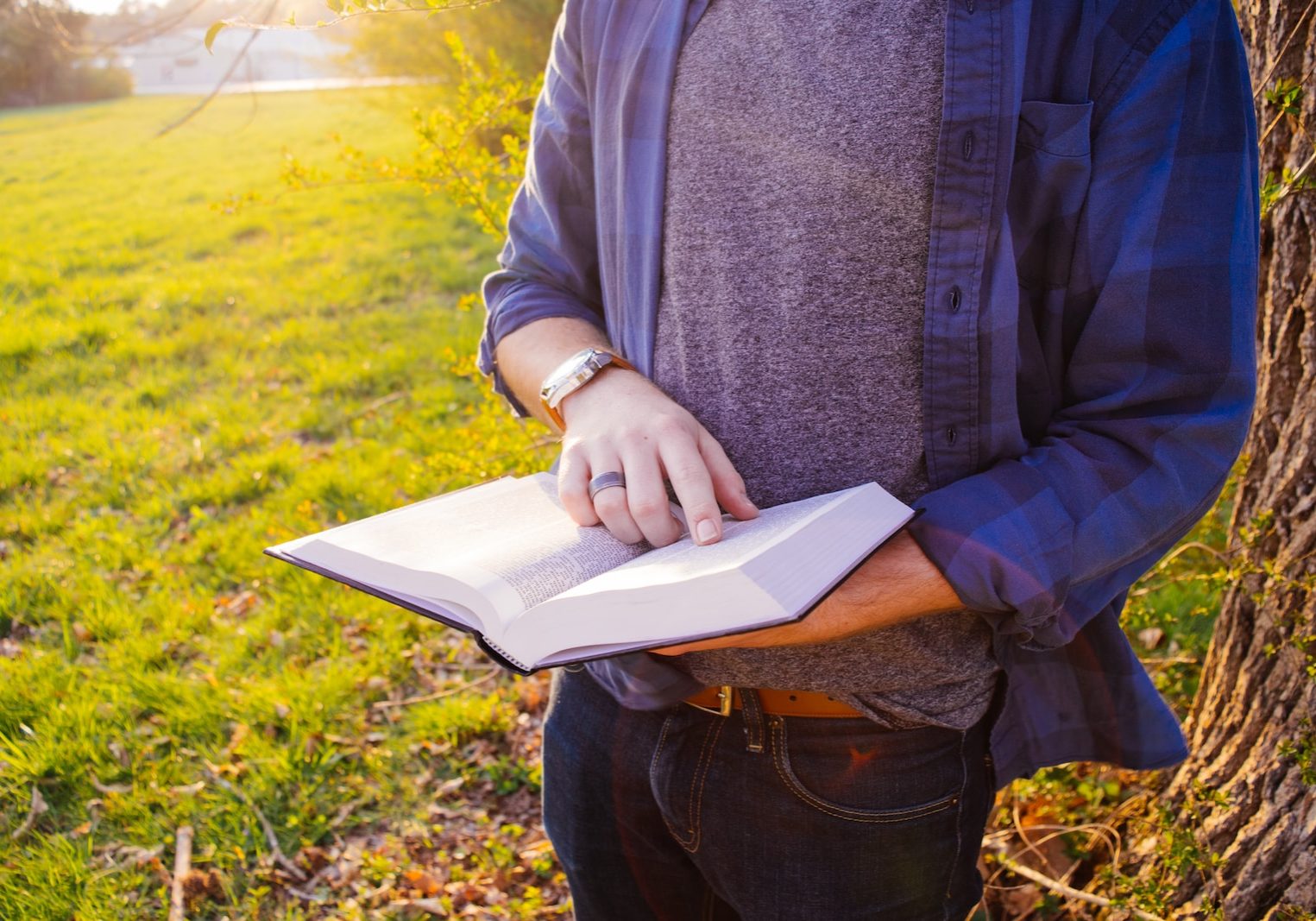 person reading book